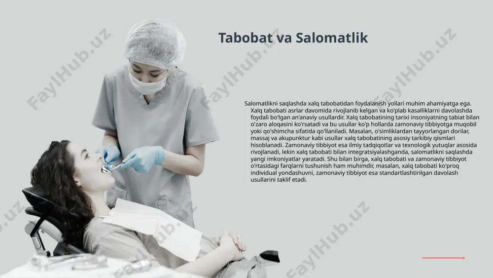 'lanishni kamaytiradi, romashka esa tinchlantiruvchi ta'sirga ega va oshqozon shilliq qavatini himoya qiladi. zanjabil esa qon aylanishini yaxshilaydi va antibakterial xususiyatlarga ega. dorivor o'simliklar haqida o'simliklar yordamida davolash an'anaviy retseptlar va ularning ta'siri an'anaviy retseptlar xalq tabobatida muhim rol o'ynaydi, chunki ular asrlar davomida avloddan-avlodga o'tgan bilim va tajribalarni o'z ichiga oladi. o'zbek xalq tabobatida keng tarqalgan retseptlar qatoriga qizilchadan tayyorlangan choy, sarimsoq va asal aralashmasi kiradi. ushbu retseptlar yordamida gripp, shamollash, oshqozon kasalliklari va boshqa ko'plab muammolarni oldini olish yoki davolash mumkin. an'anaviy retseptlar tabiiy va xavfsiz bo'lib, ko'plab kasalliklarni bartaraf etishda samarali vosita hisoblanadi, shuning uchun ularni sog'liqni saqlashda qo'llash juda muhimdir. photo by getty images on unsplash tabobatning salomatlikka ta'siri juda muhim va keng tarqalgan. xalq tabobati, an'anaviy usullar va dorivor o'simliklardan foydalanish, nafaqat kasalliklarni davolash, balki ularning oldini olishda ham samarali hisoblanadi. masalan, ba'zi dorivor o'simliklar, immunitetni kuchaytirish uchun tabiiy vositalar sifatida ishlatiladi, bu esa inson …
