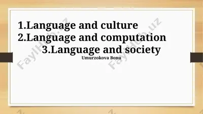 language and culture — PPTX