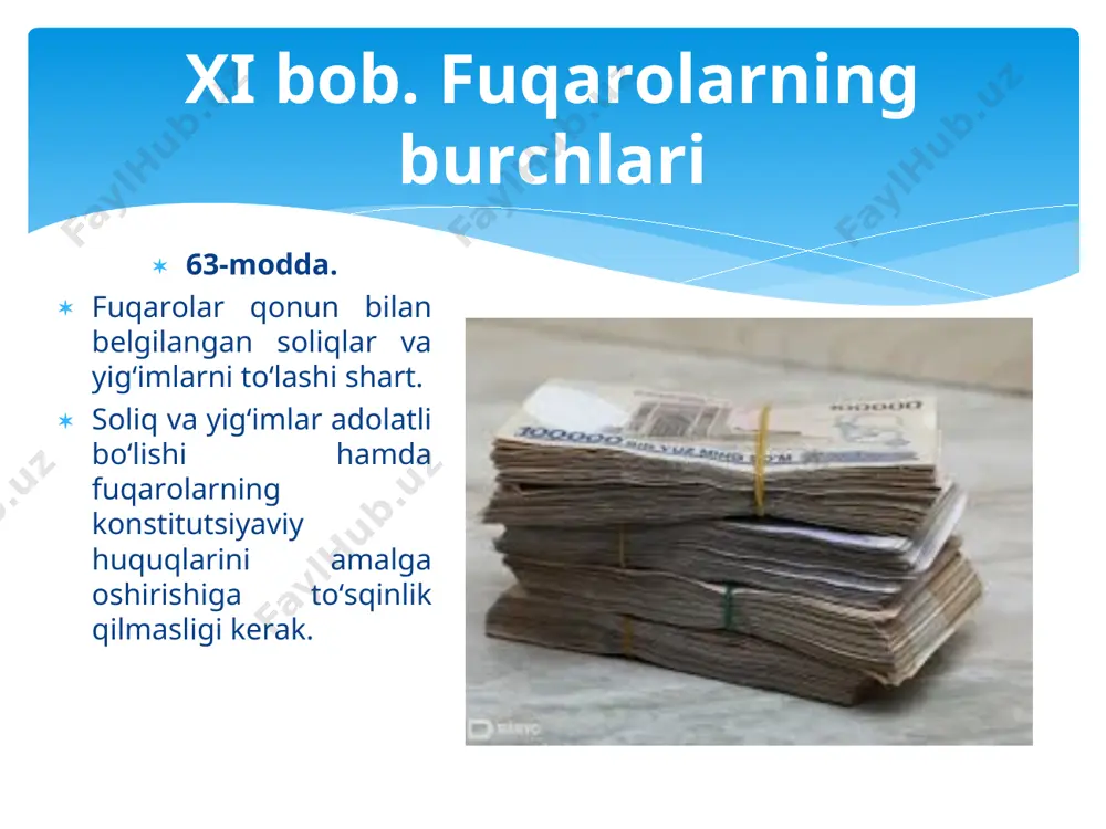 r iqtisodiy o‘sishni, makroiqtisodiy barqarorlikni ta’minlash, kambag‘allikni qisqartirish, aholi uchun munosib turmush sharoitlarini yaratish, oziq-ovqat xavfsizligini ta’minlash, qulay investitsiyaviy muhitni yaratish, hududlarni kompleks va barqaror rivojlantirish bo‘yicha choralar ko‘radi; 7) fuqarolarning iqtisodiy, ijtimoiy hamda boshqa huquqlari va qonuniy manfaatlarini himoya qilish bo‘yicha chora-tadbirlarni amalga oshiradi; 122-modda. xalq deputatlari kengashlarining vakolatlari quyidagilardan iborat: 1) tegishli mahalliy budjetlarni ko‘rib chiqish va qabul qilish, ularning ijro etilishi ustidan nazoratni amalga oshirish; 2) hududlarni ijtimoiy-iqtisodiy rivojlantirish va aholini ijtimoiy himoya qilish dasturlarini tasdiqlash; xxi bob. mahalliy davlat hokimiyati asoslari. fuqarolarning o‘zini o‘zi boshqarish organlari viloyatlar, tumanlar, shaharlar hokimlarining vakolatlari quyidagilardan iborat: 2) hududlarni iqtisodiy, ijtimoiy, madaniy va ekologik jihatdan rivojlantirishni ta’minlashga qaratilgan chora-tadbirlarni amalga oshirish; 3) mahalliy budjetni shakllantirish va ijro etish; 123-modda. 147-modda. o‘zbekiston respublikasi o‘zining yagona moliya, pul va bank tizimiga ega. xxvi bob. moliya, pul va bank tizimi o‘zbekiston respublikasining davlat budjeti respublika budjetidan, qoraqalpog‘iston respublikasi budjetidan va mahalliy budjetlardan iboratdir. …