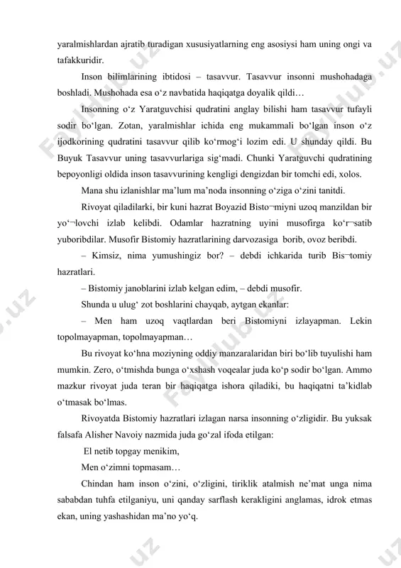 topmasam… chindan ham inson o‘zini, o‘zligini, tiriklik atalmish ne’mat unga nima sababdan tuhfa etilganiyu, uni qanday sarflash kerakligini anglamas, idrok etmas ekan, uning yashashidan ma’no yo‘q. insoniyat tarixiga nazar tashlar ekanmiz, u bugungi kungacha ne-ne zamonlar va to‘fonlarni boshidan kechirmadi deysiz. biroq tan olish kerakki, insoniyat bugungi kungacha juda ko‘p narsalarga erishdi. ayniqsa, ilm-fan bobida ulkan yutuqlar qo‘lga kiritildi. o‘zga sayyorlar, yer osti va yer usti boyliklari tadqiq etildi. garchi afsusli bo‘lsa-da aytish mumkinki, bir soniyada minglab chaqirim uzoqliklardagi jonzotlarni yo‘q qilib yuborishga qodir qurollar kashf etildi. bularning bari qaysidir ma’noda insonning o‘zini topish borasidagi izlanishlari edi. ne tongki, bu izlanishlar hamon davom etmoqda. xullas, inson o‘zining kimligini topishi asnosida baxtga erishadi. muvaffaqiyatlarga sohib bo‘ladi. yangi-yangi kashfiyotlarga erishadi. zero, inson yaratganning tilsimidir. bu tilsim atrofidagi izlanishlar esa, to hayot bor ekan, davom etaveradi. nasab (arab. — qon-qarindoshlik) — bir ota-bobodan tarqalgan avlod; umuman avlod-ajdod, nasl (yana k,. avlod). “nasab” arabcha …
