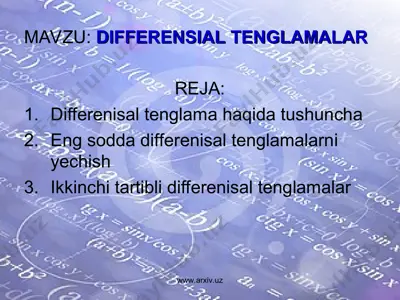 differensial tenglamalar — PPT
