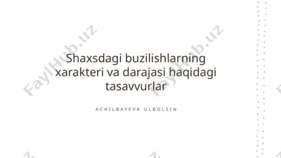 shaxsiy buzilishlar — PPTX