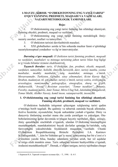 o'zbekistonning eng yangi tarixi — DOCX