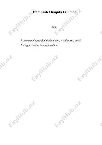 immunitet haqida ta’limot — DOCX