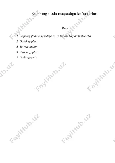 gapning ifoda maqsadiga ko’ra turlari — DOCX