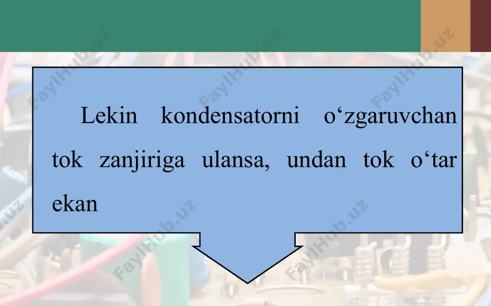 o‘zgaruvchan tok zanjiridagi kondensator 11-sinf - Page 4