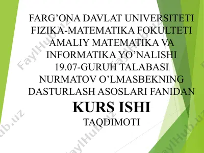 c# dasturlash tilida monthcalendar komponentasi yordamida dasturlar yaratish — PPT