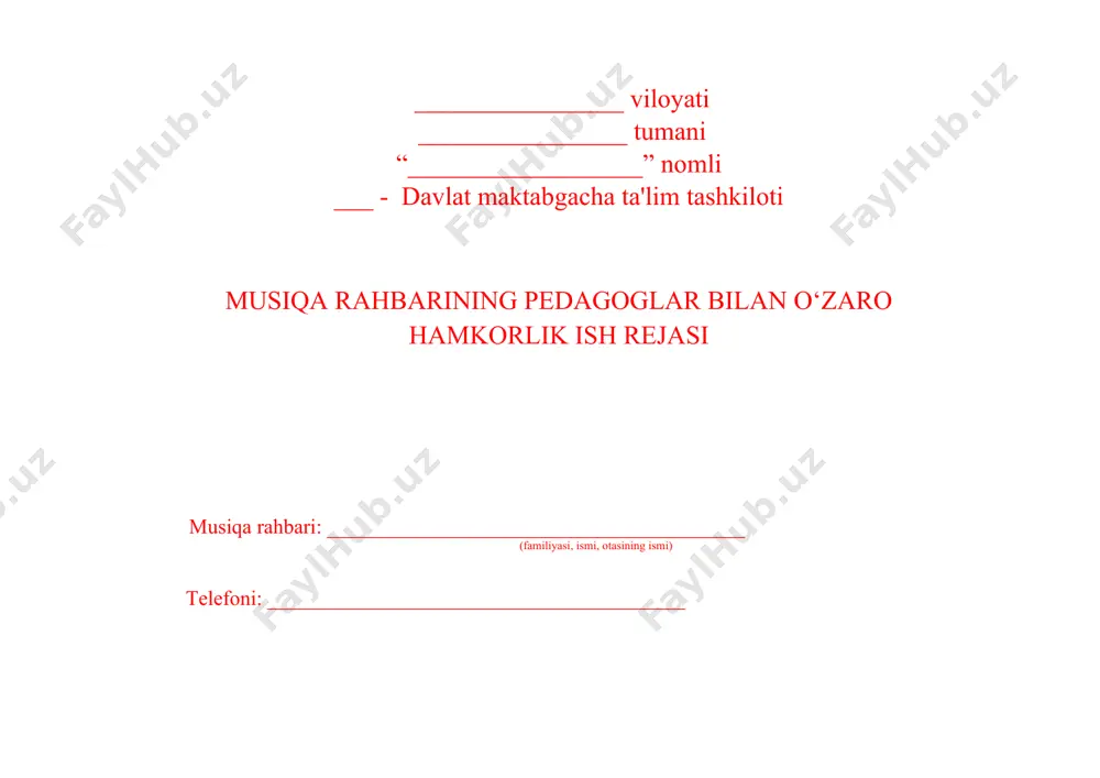 pedagoglar bilan o‘zaro hamkorlik ish rejasi. - Page 2