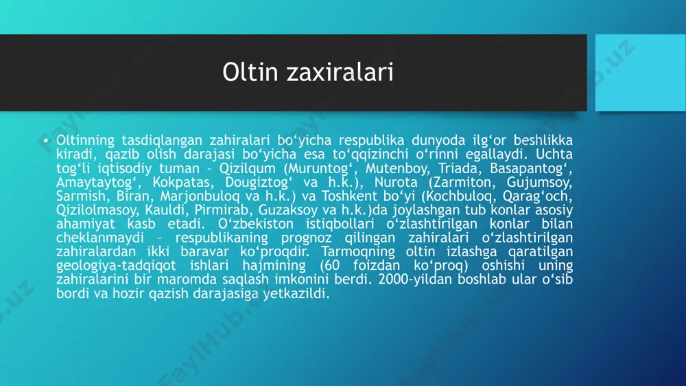 rini ko‘paytirish vazifalari sun’iy materiallar ishlab chiqarishni intensiv rivojlantirishni taqozo etadi. sun’iy materiallar ishlab chiqarish va ularni sanoatda qo‘llash quyidagi hollarda iqtisodiy samarali hisoblanadi: a) sun’iy material yagona xom ashyo bo‘lgan tarmoqda ishlab chiqarishning jadal sur’atlari bilan va keng ko‘lamda rivojlantirishga; b) qayta ishlovchi tarmoqlar texnika bazasining mukammallashuviga; d) iste’molchi tarmoqlar mahsulotining sifatini yaxshilashga va assortimentni kengaytirishga; e) qayta ishlash tarmoqlarida texnologik jarayonlarni jadallashtirishga va uskunalarni mukammallashtirishga; f) tayyor sanoat mahsuloti ishlab chiqarish uchun sarflanadigan xarajatlarni kamaytirishga sabab bo‘lsa; g) sun’iy materiallardan ishlab chiqariladigan mahsulot tannarxini kamaytirsa. image2.png image3.png image4.jpeg image1.png /docprops/thumbnail.jpeg