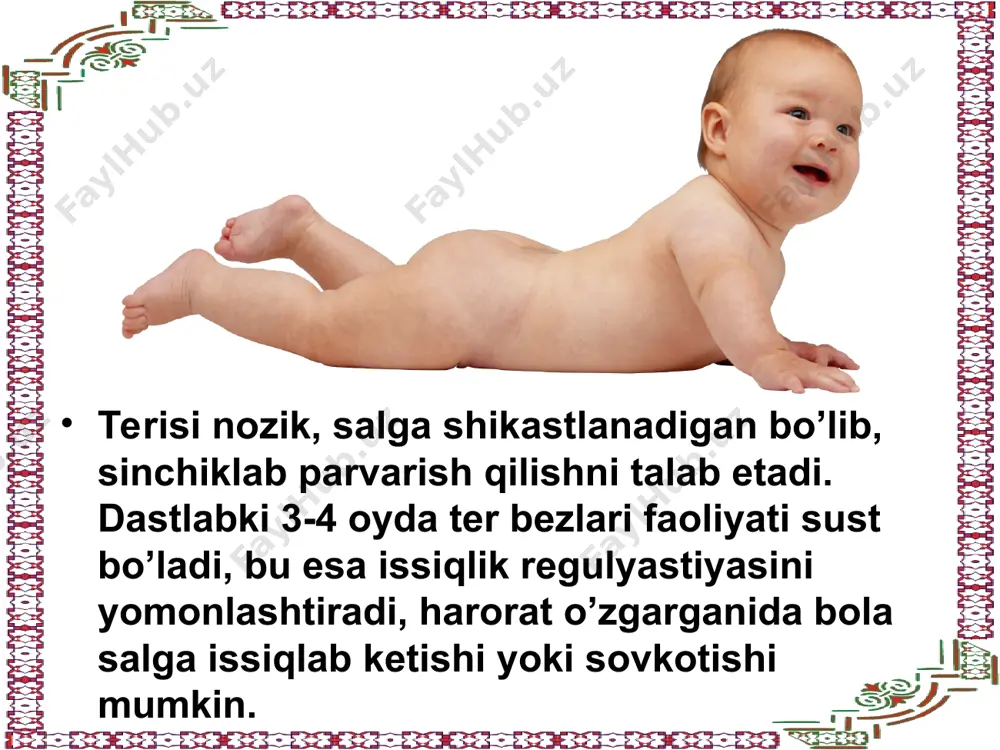 lashib boraveradi. bular uning aqliy imkoniyatlari darajasiga (tiyrakligiga, topqirligiga) bevosita bog’liq bo’lib, bola ulardan ta‘sirlanish natijasida narsalarga nigoh tashlaydi, uni ushlab olish uchun qo’l cho’zadi, unga emaklab boradi. s.faynsning tajribasida go`dakka chiroyli va jozibalio`yinchoqlar 9sm masofadan ko`rsitilganda u butun vujudi bilan ularga intilgan, keyinchalik oraliq 60 sm bo`lganida bolaning intilishi,qo`l cho`zishi sustlashgan va nihoyat,ular 100sm dan ko`rsatilganda bolada intilishi butunlay songan. masofa qanchalik qisqarsa, qiziqish shunchalik kuchayib borishini kuzatish mumkin. tadqiqotchi a.v yarmolayenko yarim yoshlik go`daklarda jozibali narsalarning o`zaro qiyosiy tasnifini tadqiq qilgan. ergash go`ziyev olgan ma’lumotlarga qaraganda, go`dak behisob jismlar orasida insonni (katta yoshli odamlarni) tobora aniqroq, ravshanroq ajrata boshladi. shu bilan birga harakatsiz qo`rquv diqqatni to`plash 26 sekundan 37 sekungacha, harakatdagi insonga e’tibor berishi 49 sekundan 186 sekungacha ortagan. fransuz psixologi anri vallon go`daklikda ijtimoiy tasirlanish ortib borishini atroflicha tadqiq qilgan olimdir. uning ta’kidlashicha, yarim yoshli bolada boshqa odamlardan farqli o`laroq javob reaksiyasi yuqori bosqichiga ko`tariladi. m. yu.kistovaskaya …