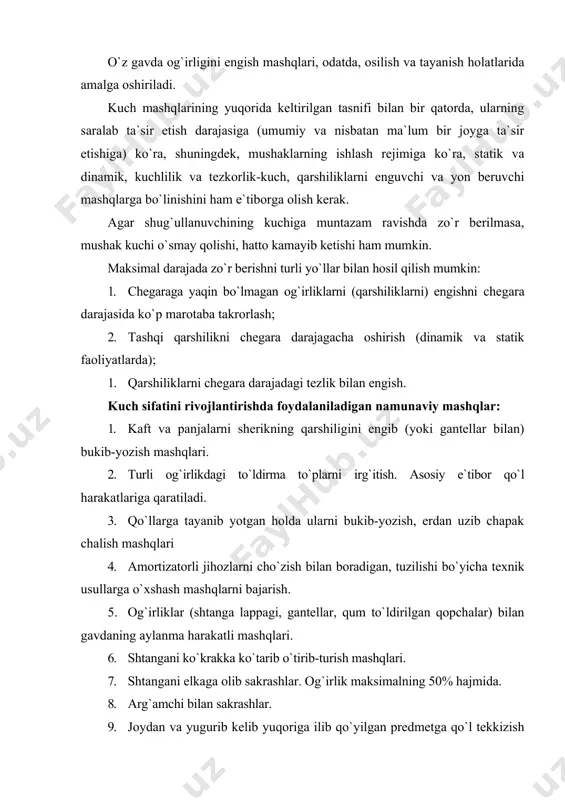 chaqqonlikni tarbiyalash koordinatsion jihatdan murakkab harakatlarni o`zlashtirib olish, harakat faoliyatini to`satdan o`zgargan sharoit talablariga muvofiq ravishda qayta qurish qobiliyatini tarbiyalashdan iborat. bunda muvozanat saqlash, galma-gal zo`r berish va bo`shashtirish harakatlarini tanlab takomillashtirish muhim ahamiyatga ega. chaqqonlikni tarbiyalashning asosiy yo`li yangi xilma-xil harakat ko`nikma va malakalarini o`rganib olishdir. bu harakat zaxiralarining ortib borishi va harakat analizatorining funksional imkoniyatlariga samarali ta`sir etadi. yangi harakatlarga o`rgatishning uzluksiz bo`lishi tavsiya etiladi. chunki shug`ullanuvchilar yangi harakatlarga muntazam o`rgatib borilmasa, harakatlarga o`rganish qobiliyati pasayib ketadi. harakat faoliyatini tez va maqsadga muvofiq ravishda qayta qurish qobiliyati sifatidagi chaqqonlikni tarbiyalash uchun to`satdan o`zgargan sharoitdagi ta`sirlarga darhol javob berish bilan bog`liq bo`lgan mashqlar qo`llaniladi. chaqqonlikni rivojlantirishga qaratilgan mashqlar nisbatan tez charchashga olib keladi. ayni paytda esa bu mashqlarning bajarilishi mushaklarning nihoyatda aniq sezib turishini talab etadi va charchash sodir bo`lganda kam samara beradi. shuning uchun chaqqonlikni tarbiyalashda dam olish oraliqlari to`liq tiklanish uchun etarli bo`lishi lozim. bazaviy sport turlarida …