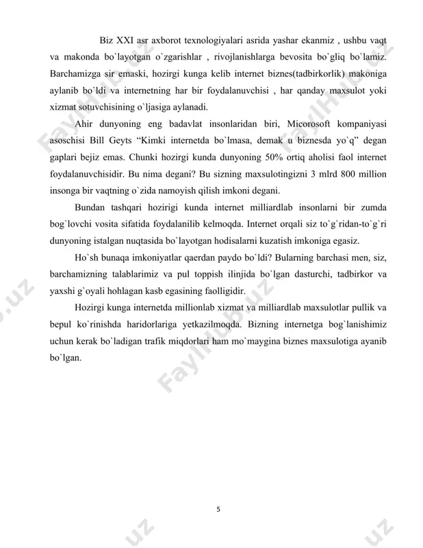 to‘liq ma’lumotlar, ularning mahsulotlari haqida(rasmlari bilan birga), narxlari beriladi. foydalanuvchilar o‘z fikrlarini qoldirishlari, sayt orqali buyurtmalar berishlari ham mumkin bo‘ladi. har xil turdagi interaktiv xizmatlar ham mavjud bo‘lishi mumkin. internet do‘konlar — internet orqali savdo sotiqni yo‘lga qo‘yuvchilar uchun sayt. bizda bu yo‘nalish endi rivojlanmoqda. saytda asosan mahsulotlar, ularning narxlari, to‘lovlar haqida ma’lumotlar bo‘ladi. asosiy sahifada yangi tovarlar rasmlari bilan berib boriladi. promo saytlar — ma’lum bir vaqt uchun yaratilgan saytlar. qandaydir konferensiyalar, ko‘rgazmalar, konsertlar uchun yaratilgan sayt. bu bayramlar tugagandan so‘ng, sayt yopilishi kerak, lekin ko‘p hollarda unday emas, eski xabarlar bilan sayt ishlashda davom etadi. bu e’tiborsizlik natijasidir. tematik saytlar — ma’lum bir kichik doiradagilar uchun sayt, bitta mavzu bo‘yicha yaratiladi. sayt dizayni aynan shu mavzuga oid bo‘lishi lozim va albatta kommentariya qoldirish mumkin bo‘lishi kerak. agar iloji bo‘lsa, forumi ham bo‘lishi lozim. internet portal — katta hajmdagi sayt, boshqa saytlarga yo‘llanmalar beradi. internet foydalanuvchilarini to‘g‘ri yo‘naltirib yuboruvchi …