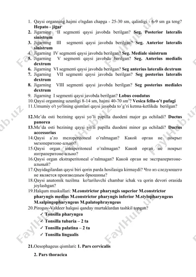 jigarning anatomiya tuzilmalari — DOCX