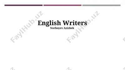 english writers — PPTX
