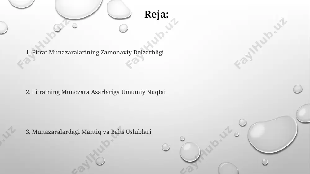 oki bilan o'tkazilgan musobaqalar tarixiy manbalarda qayd etilgan. fitratning asarlarida qayd etilganidek, 19-asr oxiri – 20-asr boshlarida turkiston hududida munazaralar, asosan, madrasalar va diniy muassasalar doirasida olib borilib, taxminan 30 dan ortiq turli mavzulardagi munozaralar hujjatlashtirilgan. "munozara" asarlarida aks etgan ijtimoiy-siyosiy muammolar "munozara" asarlari orqali fitrat 3 ta asosiy siyosiy guruh – milliy ozodlik harakati, shovinistlar va kommunistlar o'rtasidagi kurashni o'z davrining samarqand va buxoro voqeliklari orqali aks ettiradi. fitratning munozaralari, 1920-yillarning o'rtalarida 5 dan ortiq maqolada yozilgan bo'lib, zamonaviylashtirish va an'anaviy qadriyatlar o'rtasidagi ziddiyatni ko'rsatadi. fitratning "munozara" asarlarida 1920-yillar toshkentining ijtimoiy tafovutlari, masalan, boy va kambagʻal qatlamlar o'rtasidagi ziddiyatlar batafsil tasvirlangan. fitratning munozara uslubi va til xususiyatlari uning munozara uslubida sodda, ravon va aniq til, mantiqiy dalillar bilan birga, 5-6 ta ritorik vositalarning mohir qoʻllanilishi kuzatiladi. fitratning munozaralari turkistonning 1920-yillardagi intellektual hayotini yoritib, milliy gʻoya va taraqqiyot masalalari boʻyicha 10 dan ortiq qiziqarli nuqtalarni oʻz ichiga oladi. fitratning munozaralari …