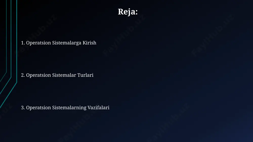 tning o'zida boshqarish imkonini beradi. fayl tizimi fayl tizimi metamalumotlari, masalan, faylning o'lchami, yaratilgan vaqti va boshqalar, diskdagi alohida joyda, 4kb dan katta bo'lmagan bloklarga saqlanadi va bu ma'lumotlarni tezkor qidirishga yordam beradi, masalan, samarqanddagi serverlarda. linux-da ishlatiladigan ext4 fayl tizimi, 16tb gacha disk hajmini qo'llab-quvvatlaydi va 100 million dan ortiq faylni saqlashga qodir bo'lib, bu farg'onada joylashgan yirik kompaniyalar uchun juda qulaydir. operatsion sistemalarning turlari operatsion tizimlarining eng keng tarqalgan 3 turi – windows (1 milliarddan ortiq foydalanuvchi bilan), macos (asosan apple mahsulotlari uchun) va linux (serverlar va superkompyuterlar, masalan, aqshdagi milliy laboratoriyalarda keng qo‘llaniladi) hisoblanadi. embeded tizimlar (mikro-kontrolerlarga asoslangan) odatda kam xotira hajmi va cheklangan resurslarga ega bo'lib, ularni odatda uy jihozlari (masalan, smart soatlar, yaponiyada ishlab chiqarilgan televizorlar) kabi qurilmalarda qo'llash mumkin. xavfsizlik windows operatsion tizimining 10-versiyasida 2018 yildan beri 700 dan ortiq xavfsizlik yamoqlari chiqarildi, bu esa muntazam yangilanishlarni amalga oshirishning muhimligini koʻrsatadi. toshkent shahridagi kompaniyalarning …