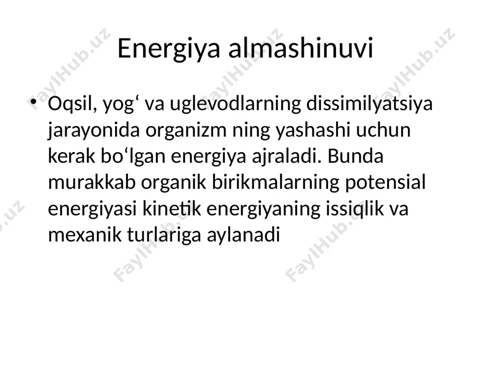 yetishmaganida odamda lab terisi zararlanadi, yorilib usti qoramtir pust bilan qoplanadi. keyinchalik koʼz va tana terisining boshqa qismlari ham zararlanadi, teri poʼst tashlay boshlaydi, kamqonlilik, nerv tizimi faoliyati buzilib, hushdan ketish hollari ham uchraydi, qon bosimi pasayib ketadi. vitamin b6 sholi kepagi, dukkaklilarda, karam, sabzi, jigar, goʼsht va buyraklarda koʼp boʼladi. u yetishmasa oqsil almashinuvi buziladi, muskullar kuchsizlanadi, tortishib qoladi, sochlar tushib ketadi, ishtaha yoʼqoladi. vitamin b12 odam ichagida sintezlanadigan vitamin, baliq, jigar, buyraklarda koʼp uchraydi. yetishmasligi kamqonlilik kasalligiga olib keladi, ayniqsa qizil qon tanachalari eritrotsitlar kamayib ketadi. vitamin pp koʼplab sabzi, kartoshka, noʼxat, bugʼdoy va soʼli urugʼida, sut, goʼsht, jigarda uchraydi. yetishmasligidan bolalarda ogʼizdan koʼproq soʼlak ajralishi va ich ketish hollari uchraydi, teri dagʼallashib qoladi. аgar ushbu vitamin yetishmasligi uzoq muddat davomida kuzatilsa bolalarda ruhiy kasalliklar kelib chiqadi. image1.jpeg image2.jpeg image3.png image4.jpeg image5.png image6.png image7.png image8.png image9.png image10.png image11.png image12.png image13.png image14.png /docprops/thumbnail.jpeg