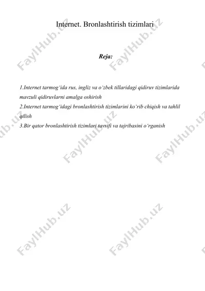 internet. bronlashtirish tizimlari — DOC