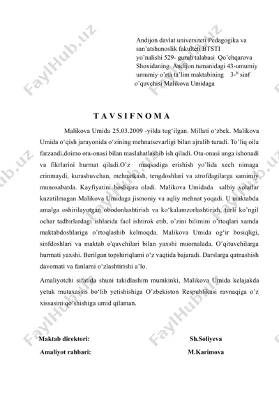 malikova umida — DOCX