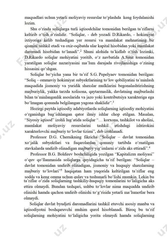 adi. mahalliy soliqlarning muhim xususiyati shundaki ular faqat shu hududning byudjetiga tushadi va ulardan boshqa budjetlarga ajratmalar berilmaydi. mahalliy budjetlarning soliq va boshqa majburiy to‘lovlari kam bo‘lganligidan bu budjetlarning daromadlar va xarajatlarini barqarorlashtirish (balanslashtirish) ancha murakkabdir. bu masalani echishda umumdavlat soliqlaridan ajratmalar beriladi. (masalan, qo‘shilgan qiymat solig‘idan, aksiz solig‘idan va boshqalar). o‘zbekiston soliq tizimida soddalashtirilgan (ixchamlashtirilgan) soliq tizimiga o‘tgan yuridik va jismoniy shaxslar ham mavjud bo‘lib, ular quyidagi soliqlarni to‘laydilar: 1) mikrofirmalar va kichik korxonalar uchun yagona soliq to‘lovi to‘lanishini nazarda tutuvchi soliq solish tizimi qo‘llanilishi mumkin. aksiz solig‘i to‘lanadigan mahsulot ishlab chiqarayotgan, shuningdek foydali qazilmalarni qazib olishni amalga oshirayotgan mikrofirmalar va kichik korxonalar soliq kodeksida (350-modda) belgilangan tartibda aksiz solig‘i va yer qa‘ridan foydalanuvchilar uchun soliqlar va maxsus to‘lovlar to‘laganlari taqdirda yagona soliq to‘lovi ularga tatbiq etilmaydi. yagona soliq to‘lovi to‘lovchilarda import qilinadigan tovarlar bo‘yicha aksiz solig‘ini va qo‘shilgan qiymat solig‘ini to‘lash majburiyati ham saqlanib qoladi. 2) savdo va …