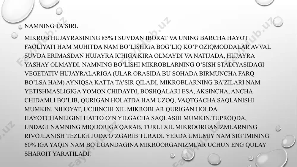 mikroorganizmlar rivojlanishiga ta’sir etuvchi omillar - Page 5
