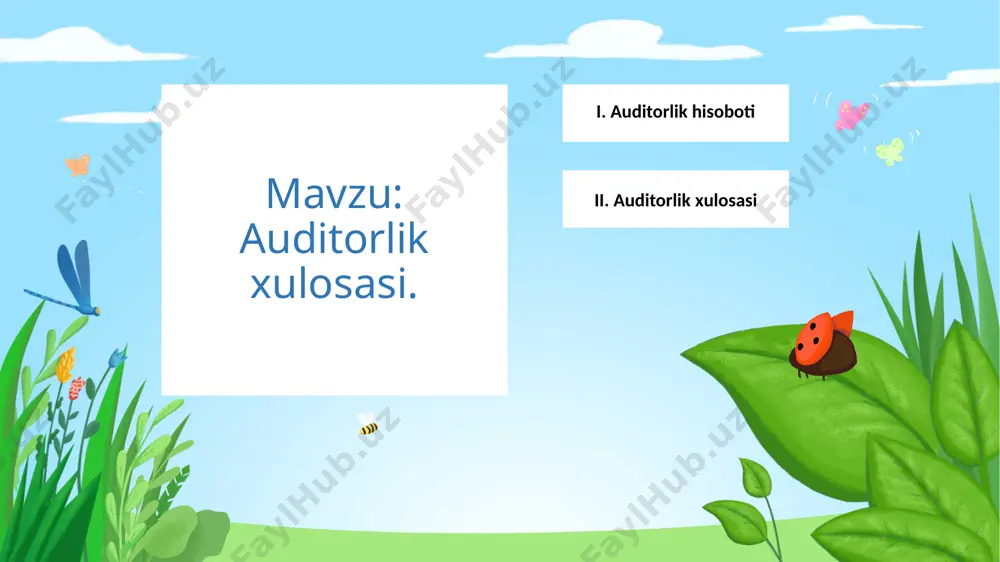 i, qiyoslanuvchanli, tushunarli va oʻrinli ekanligiga; moliyaviy hisobotning buхgalteriya hisobi va moliyaviy hisobotni tuzishga doir normativ-huquqiy hujjatlar talablariga muvofiqligiga. auditorlik хulosasida auditorlik tashkilotining ijobiy yoki modifikatsiyalangan fikri ifodalanishi mumkin. xoʻjalik yurituvchi sub’yektning moliyaviy hisoboti barcha muhimlilik munosabatlarida uning moliyaviy ahvolini, moliyaviy natijalarini haqqoniy aks ettirsa va buхgalteriya hisobi toʻgʻrisidagi qonun hujjatlariga muvofiq kelgan hollarda ijobiy fikr bildiriladi. modifikatsiyalangan fikr quyidagi holatlarda bildiriladi: olingan auditorlik dalillari asosida umumiy holda koʻrilayotgan moliyaviy hisobot muhim buzib koʻrsatishlarga ega boʻlsa; umumiy holda koʻrilayotgan moliyaviy hisobot muhim buzib koʻrsatishlarga ega emasligini aniqlash uchun yetarli darajadagi tegishli auditorlik dalillarini olish imkoniyati boʻlmasa. modifikatsiyalangan fikr bir nechta turga boʻlinadi. xoʻjalik yurituvchi sub’yektning moliyaviy hisobotida ahamiyatli buzib koʻrsatishlar mavjud boʻlsa va ularning хoʻjalik yurituvchi sub’yekt tomonidan bartaraf etilmasligi, moliyaviy hisobotdan foydalanuvchilarni chalgʻitishi mumkin boʻlgan hollarda salbiy fikr bildirilgan auditorlik хulosasi tuziladi. shuningdek, quyidagi holatlarda ham salbiy fikr bildiriladi: хoʻjalik yurituvchi sub’yekt tomonidan amalga oshirilgan moliya-хoʻjalik operatsiyalari moliyaviy hisobotda …