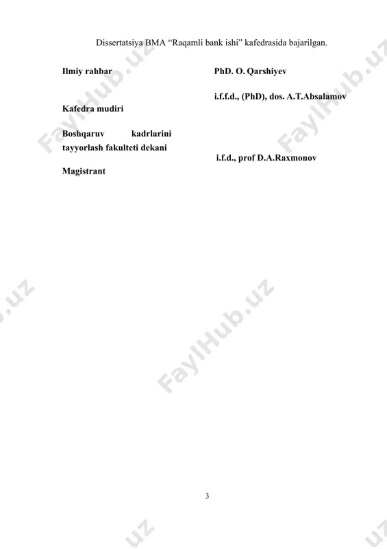 ....... 70 3.2. jahon banklarining xalqaro hamkorligi yo‘nalishlari................... 75 3.3. o‘zbekistondagi tijorat banklarining jahon banklari bilan hamkorligi rivojlantirish masalalari................................................ 79 xulosa va tavsiyalar................................................................. 85 foydalanilgan adabiyotlar................................................. 91 ilovalar.............................................................................................. 97 kirish mavzuning asoslanishi va dolzarbligi. globallashuv davlatlarlar orasidagi integratsiya jarayonlarini ham jadallashtirdi. bu jaryonlar ijtimoiy, siyosiy, iqtisodiy, madaniy va gumanitar, umumiy qilib aytganda davlat hamda jamiyat hayotining barcha sohalarida oʻz ifodasini topyapti. bu kabi tendensiyalar, moliyaviy mexanizmlar, tijorat banklari, moliya bozorlari, xususan, investitsiyalar oqimi holatini mutlaqo oʻzgartirib yubordi. hozirgi davrda, qaysiki mamlakatlar faol investitsiya siyosatini yurig‘izayotgan boʻlsa, oʻz davlati iqtisodiyotining barqaror oʻsishiga erishayotgani hech kimga sir emasligi ma’lum bo’ldi. o‘zbekiston respublikasi prezidenti sh.mirziyoyev taʼkidlab o‘tganidek, “investitsiya – bu iqtisodiyot drayveri, oʻzbekcha aytganda, iqtisodiyotning yuragi, desak, mubolagʻa boʻlmaydi. investitsiya bilan birga turli soha va tarmoqlarga, hududlarga yangi texnologiyalar, ilgʻor tajribalar, yuksak malakali mutaxassislar kirib keladi, tadbirkorlik jadal rivojlanadi”[footnoteref:1]. [1: mirziyoev sh.m. buyuk kelajagimizni mard va olijanob xalqimiz bilan birga quramiz. – toshkent: …