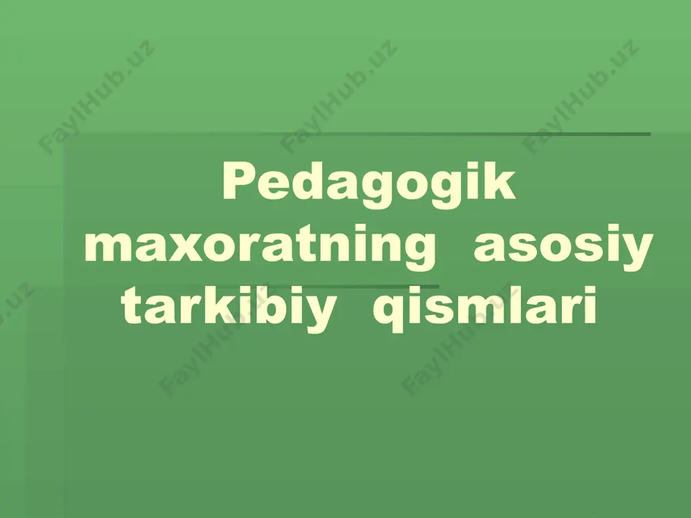 dagi yomon bilimlarni kechirmaydilar. o'qituvchining qobiliyatlari. kognitiv qobiliyatlar aniqlash qobiliyati kuzatish qobiliyati nutq qobiliyatlari tashkiliy qobiliyatlar yaratish va takomillashtirish qobiliyati hokimiyat aktyorlik qobiliyati yuqoridagi barcha elementlar o'qituvchiga tarbiyachi (sinf rahbari)ning quyidagi funktsiyalarini muvaffaqiyatli bajarishga yordam beradi. 1 - o'quvchilarni, ularning yosh va individual xususiyatlarini o'rganish asosida ta'lim va o'z-o'zini tarbiyalashni tashkil etish; 2 - o'quv jarayonida ta'lim maqsadlari va vazifalarini amalga oshirish; 3 - talabalar jamoasini shakllantirish va rivojlantirish, u orqali har bir o'quvchi shaxsini tarbiyalash; 4 - ushbu jamoada ishlaydigan boshqa o'qituvchilar bilan hamkorlik qilish, 5 - talabalarning ota-onalari, jamoatchilik bilan hamkorlik qilish; 6 - o'z ishini rejalashtirish, uni psixologik-pedagogik tahlil qilish, tahlil natijalarini hisobga olgan holda o'z faoliyatini tuzatish. ta'lim san'ati ming yillar davomida inson faoliyatining eng murakkab turlaridan biridir. pedagogika insonni qanday bo'lsa, shunday idrok etish talabi bilan bir qatorda, insonda uning eng yaxshi fazilatlari, qobiliyatlari va imkoniyatlarini rivojlantirishga yordam berishni ham talab qiladi. образец текста второй …