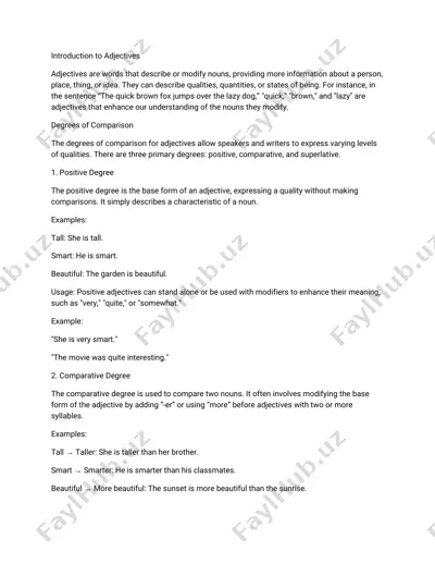 adjective degrees — PDF