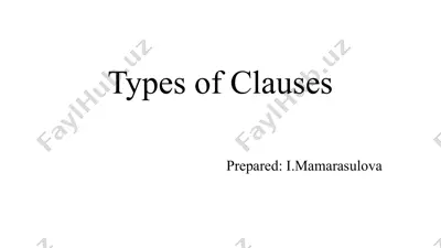 types of clauses — PPTX