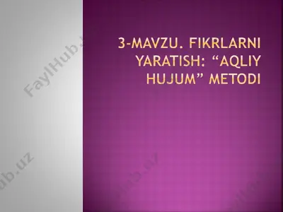 "aqliy hujum" metodi — PPT
