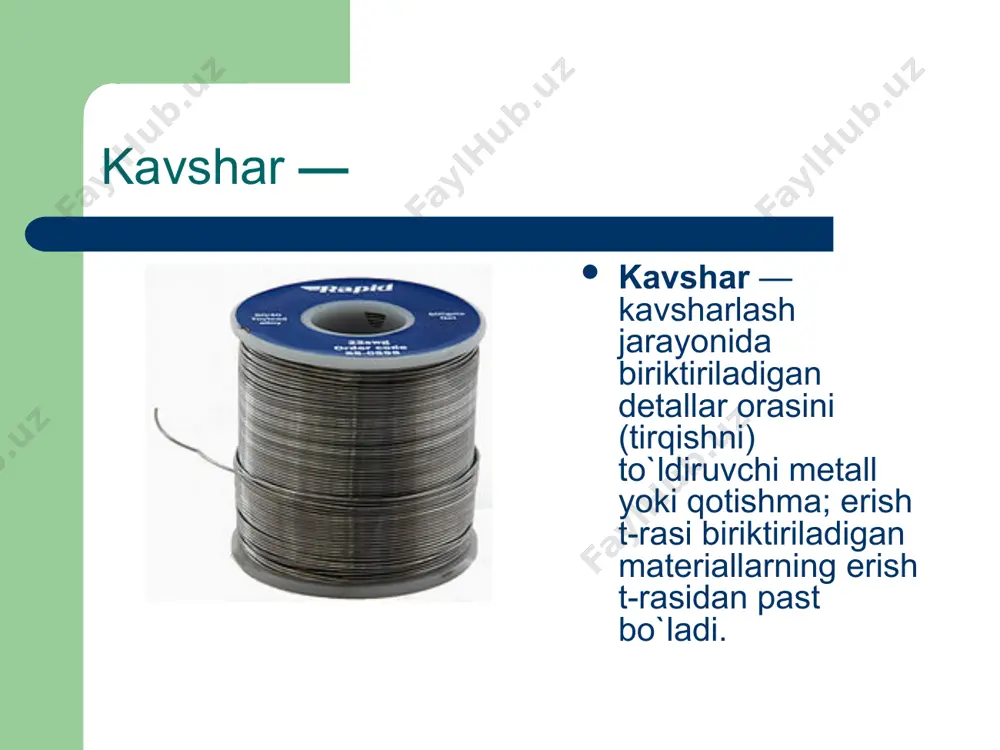 kavsharlar oson suyuqlanuvchi qotishma - Page 2