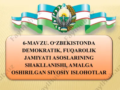 o‘zbekistonda demokratik, fuqarolik jamiyati asoslari — PPT