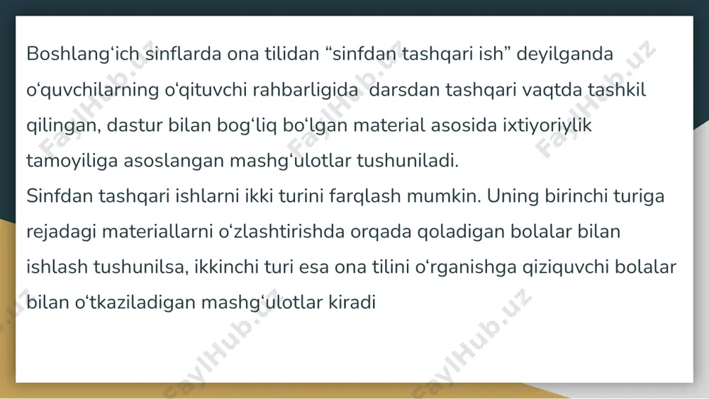 ona tilidan sinfdan ta'shqarilish tadbirlari taqdimoti - Page 5