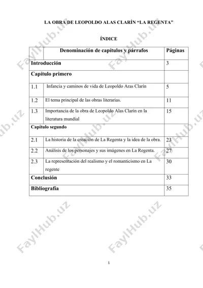 la obra de leopoldo alas clarín “la regenta” — DOCX
