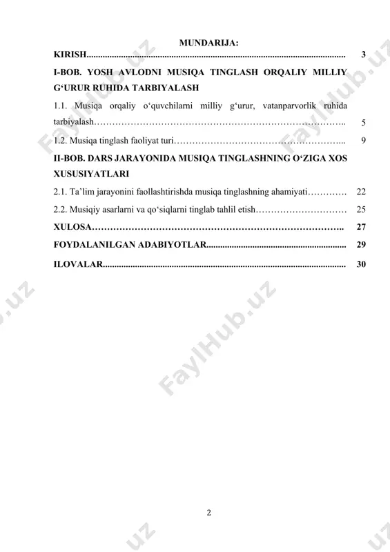 biri bo‘lishi kerak. sh.mirziyoyev. “xalqimizning roziligi bizning foliyatimizga berilgan eng loyiq bahodir”. birinchi prezidentimiz i. a. karimov “tarbiyachi – ustoz, yosh avlodni aql – idrokini o‘stirish, barkamol yetuk inson etib yetishtirish uchun eng avvalo, o‘zi shu talablarga javob berishi va shunday fazilatlarga ega bo‘lishi kerak” – degan edi. darxaqiqat o‘qituvchilik kasbida bilimdonlik, zukkolik shu kasb mahoratini muntazam takomillashtirib borish talab etiladi. shuning uchun ham, barcha kasblar ichida o‘qituvchilik kasbi sharafli va mas’uliyatli hisoblanadi. estetik tarbiya muammolariga doimiy va jiddiy e’tibor, insonni qurshab olgan borliqdagi go‘zallikka, yoshlarni adabiyot va san’at olamiga yaqinlashtirish maktab hamda barkamol shaxsni tarbiyalash tizimining o‘ziga xos qat’iy xususiyatlaridan biridir. musiqa darslari, to‘garaklar, havaskorlik ijodiyoti, bahs va munozaraalr, san’atni o‘rganish darslari va hakozolar maktab hayotiga jo‘shqinlik baxsh etadi, o‘quvchilarning diqqat – e’tiborini estetik jihatdan mustaqil bilim olish va o‘z – o‘zini tarbiyalash masalalariga jalb qiladi. musiqaviy estetik tarbiya masalalari hozirgi zamon pedagogikasida tarbiyaning umumiy muammolari bilan bog‘liq holda …