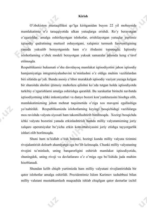 orasida ratsionalistik va evolutsion konsepsiyalar muhim o’rin tutadi. ratsionalistik konsepsiya pulning kelib chiqishini kishilar o’rtasidagi bitim, kelishuv natijasi sifatida izohlaydi. bu holat ularning tovarlarni ayirboshlash chog’ida qiymatlarning harakatlanishi uchun maxsus vositalar zarurligiga amin bo’lishiga asoslanadi. pulning o’zaro kelishuv sifatida amal qilishi to’g’risidagi mazkur g’oya xvιιι asrning oxirigacha hukm surdi. pulning kelib chiqishiga subyekyiv psixologik yondashuv ko’plab hozirgi zamon xorijiy iqtisodchilarning qarashlarida ham uchrab turadi. masalan, p.samuelson pulni sun’iy ijtimoiy shartlilik sifatida belgilaydi. amerikalik iqtisodchi j.k.gelbreyt pulning vazifasini qimmatbaho metallar va boshqa predmetlarga biriktirib qo’yilishi – kishilar o’rtasidagi kelishuv mahsuli, deb hisoblaydi. bu qoida ingliz iqtisodchisi j.xiks tomonidan quyidagi shaklda ta’riflangan: “pul – bu pul sifatida foydalanuvchi barcha narsalardir”1 shunday qilib, ularning fikricha, pul – kishilar o’rtasidagi kelishuv mahsulidir. pul kelib chiqishining evolutsion konsepsiyasiga ko’ra, ular ijtimoiy mehnat taqsimoti, ayirboshlash, tovar ishlab chiqarishning rivojlanishi natijasida vujudga kelgan. qiymat shakllari va ayirboshlash rivojlanishining tarixiy jarayonini tadqiq qilish orqali tovarlar umumiy olami ichidan …