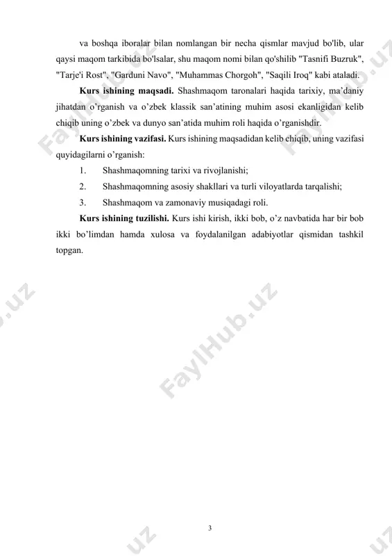 o", "segoh", "chorgoh", "isfahon" va "husayniy" maqomlari mavjud. shashmaqomning kelib chiqishi qadimgi davlatlar va madaniyatlar davriga borib taqaladi. uning dastlabki shakllari, asosan, islom madaniyatining tarqalishi va uning ta'sirida shakllangan. o'rta osiyo va afg'oniston hududlarida, ayniqsa, xorazm, samarqand va buxoro kabi shaharlar bu musiqaning rivojlanish markazlari bo'lgan.[footnoteref:2] [2: hаydаrov а. mаdаniyаt - milliy yuksаlish poydevori. - t.: "oltin meros press", 2021-y. 478-b.] xvi asrning oxirlaridan xviii asrga qadar, shashmaqom an'anaviy musiqa tizimi sifatida shakllandi va o'zining klassik shaklini oldi. bu davrda shashmaqom kompozitorlari va ijrochilari musiqani yanada boyitdi va turli uslubiy jihatlarni kiritdi. ayniqsa, buxoro va samarqandning musiqiy maktablari shashmaqomni keng tarqatishda muhim rol o'ynagan. shashmaqom nafaqat musiqiy tizim, balki o'zida madaniy va falsafiy g'oyalarni ham mujassamlashtirgan. uning asosiy qoidalari va strukturalari, o'z navbatida, musiqaning go'zalligi, muvozanati va to'liqligi haqida chuqur falsafiy tushunchalar beradi. shashmaqom ijrosi, ayniqsa, vokal va instrumental shakllarini o'z ichiga olgan holda, murakkab va boy musiqiy yuksakliklarni taqdim …