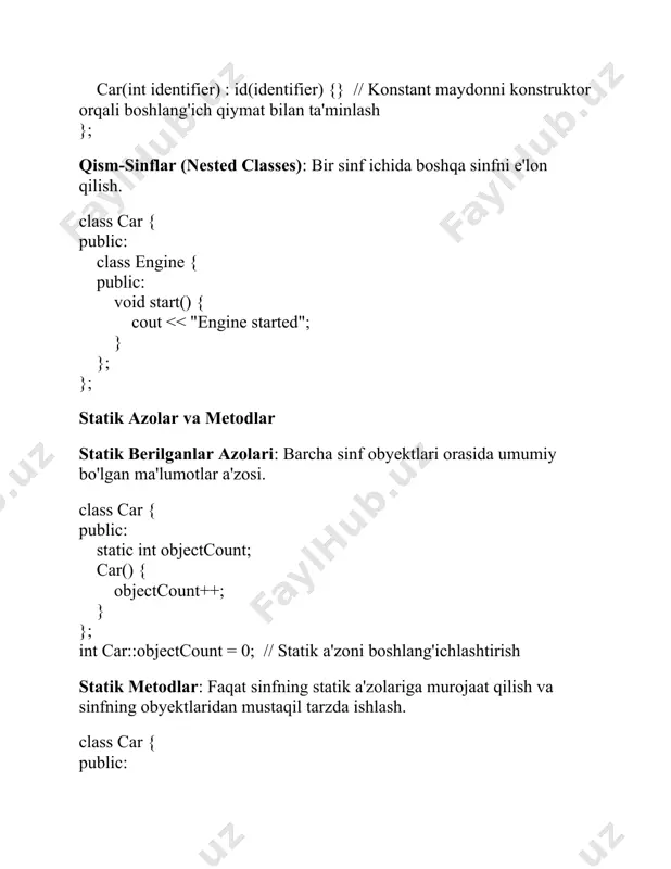 c++ dasturlash tilida sinf tushunchasi - Page 5
