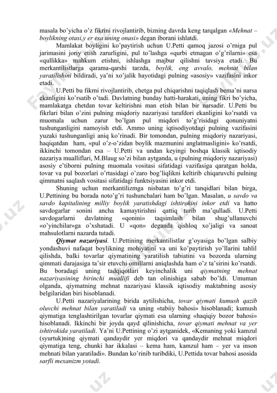 ik iqtisodchilar iqtisodiy o’sishning me’yorinin belgilovchi kuchlarni kashf qilish yo’llarinin izlaganlar. bugungi kunning ham rivojlangan (yaxshi rivojlanmagan) iqtisodiyotini o’rganuvchilar singari klassiklar ham zamonaviy makroiqtisdochilardan ko’ra, ancha kengroq asosli havolalarga (ma’lumotlarga) ega edi. ular tahlili nafaqat rivojlanishni belgilovchi iqtisodiy kuchlarga, balki madaniy, siyosiy, ijtimoiy va tarixiy faktorlarga ham taalluqli bo’lgan. keyns ta’limotining asosiy manbasi mana shu kengroq faktorlar, iqtisodiy faoliyat bosqichini belgilovchi kuchlarda edi. ular iqtisodiyot ishchi kuchi yetarli joydan ko’ra unga ehtiyojmand nuqtalarda, joylarda boshqaruvni kuchaytiradi deb hisoblashadi. iqtisodiyot o’zining resurslarini to’liq utilizatsiya qilishni boshqarishga qodir deb taxmin qiluvchu klassik iqtisodchilar bu muammoga qiziqishmagan. zamonaviy makroiqtisodiyot manashu muammo va taxminlarni qayta ko’rib chiqa boshlaganidan beri va kens makroiqtisodiyotdan voz kechganidan boshlab zamonaviy makroiqtisodchilar ba’zida “yangi klasskik iqtisodchilar” deb atashdi. klassik iqtisodchilar iqtisodiyotni rivojlanishiga oid g’oyalari ularni resurslar boshqaruvchisi sifatida narx tizimi va bozorlar haqidagi izlanishlarga olib keldi. klassiklar bozorlar va narxlarning bir-biriga bog’liqliga va kelib chiqishini iqtisodiy o’sish suratiga ta’sirini …