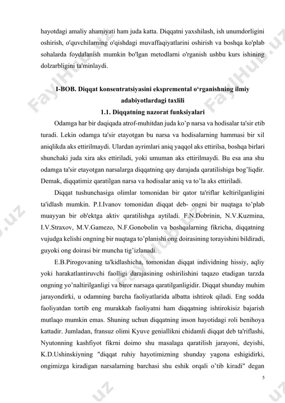 psixik faoliyatning yo’naltirilishi deganda ana shu tanlashgina tushunilib qolmay, balki ana shu tanlanganni saqlash va qo’llab-quvvatlash tushuniladi. diqqatning bilish jarayoni uchun ahamiyatini alohida ta'kidlab o’tish lozimdir. diqqat sezish jarayonida, idrok qilishda, xotira, xayol va tafakkur jarayonlarida har doim ishtirok etadi. diqqat barcha aks ettirish jarayonlarimizning doimiy yo’ldoshidir. diqqat barcha psixik jarayonlarimizda qatnashsa ham, lekin diqqatning o’zi hech narsani aks ettirmaydi. odam biror narsaga zo’r diqqat bilan kirishgan paytida uning tashqi qiyofasida ayrim o’zgarishlar ko’zga tashlanadi. demak, diqqat odatda o’zining sirtqi ya'ni tashqi alomatlariga egadir. birinchidan, diqqat qaratilgan narsani yaxshi idrok qilish uchun unga muvofiqlashishga urinishdan iborat harakatlar (tikilib qarash, quloq solish) qilinadi. ikkinchidan, ortiqcha harakatlar to’xtaydi. jiddiy diqqatning xususiyatlaridan biri qimirlamasdan jim turishdir. masalan, auditoriya va teatr zalidagi jimlik diqqat vaqtidagi harakatsizlik natijasi bo’lib, bu jimlik odamlar ma'ruzachini yoki artistni zo’r e'tibor bilan tinglashayotganini anglatadi. uchinchidan, kuchli diqqat paytida kishining nafas olishi sekinlashib va pasayib qoladi. demak, diqqat paytida organizm …