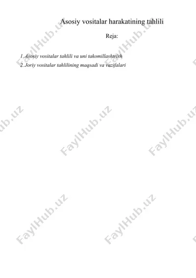 asosiy vositalar harakatining tahlili — DOCX