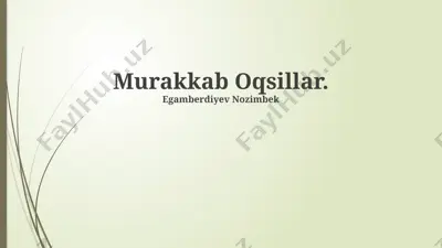 murakkab oqsillar — PPTX