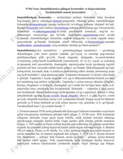 immobillashgan fermentlar — DOCX