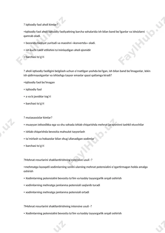yotgan avlod sonidan ortiq = xodimlarning potensialini bevosita ta’lim va kasbiy tayyorgarlik orqali oshirish = hayotni tark etayotgan avlodning mutlaq soni yahotga kirib kelayotgan avlod soni barobar = hayotni tark etayotgan avlodning mutlaq soni yahotga kirib kelayotgan avlod sonidan kam ? aholining oddiy shakllanishi? = hayotni tark etayotgan avlodning mutlaq soni yahotga kirib kelayotgan avlod soni barobar =hayotni tark etayotgan avlodning mutlaq soni yahotga kirib kelayotgan avlod sonidan ortiq = xodimlarning potensialini bevosita ta’lim va kasbiy tayyorgarlik orqali oshirish = hayotni tark etayotgan avlodning mutlaq soni yahotga kirib kelayotgan avlod sonidan kam ? aholining kengaytirilgan shakllanishi? = hayotni tark etayotgan avlodning mutlaq soni yahotga kirib kelayotgan avlod sonidan kam = hayotni tark etayotgan avlodning mutlaq soni yahotga kirib kelayotgan avlod soni barobar =hayotni tark etayotgan avlodning mutlaq soni yahotga kirib kelayotgan avlod sonidan ortiq = xodimlarning potensialini bevosita ta’lim va kasbiy tayyorgarlik orqali oshirish ? aholining ijtimoiy tarkibi? = odamlarning …