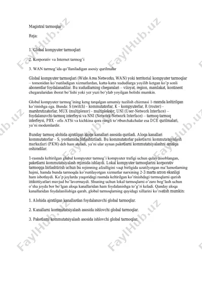 global kompyuter tarmoqlari — PDF