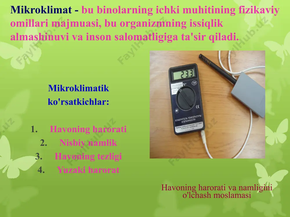 kasalxonalar daisitish, shamollatish, mikroklimat va havo muhitining xususiyatlari - Page 5