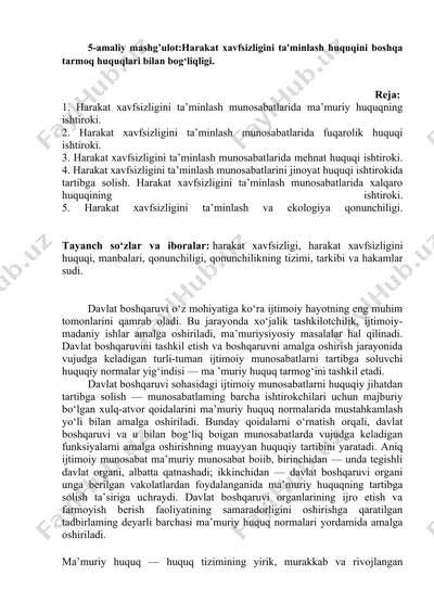 harakat xavfsizligi va huquqiy normalar — DOCX