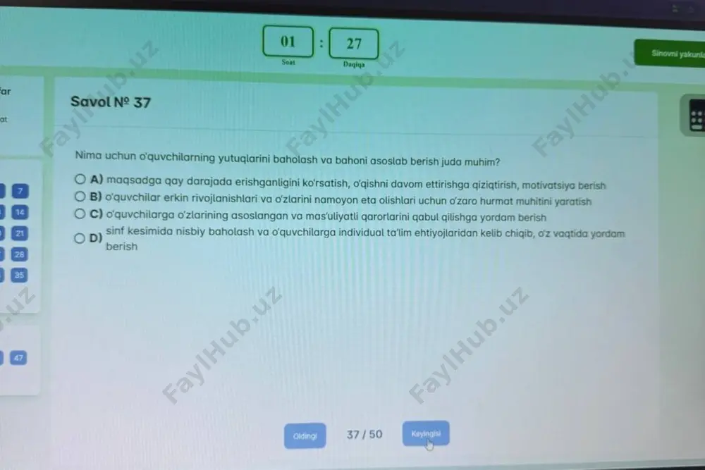 boshlang'ich sinf pedagogik mahorat attestatsiyada tushgan savollar 2024 - Page 4