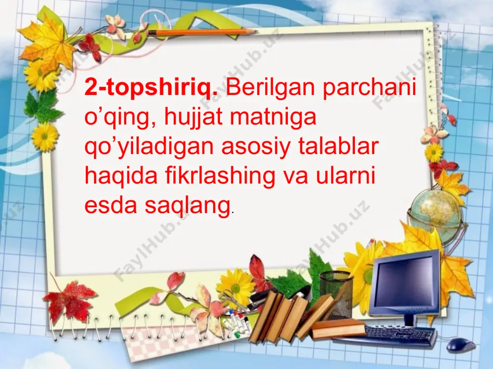ish qog’ozlari ustida ishlash. bayonnoma 11-sinf - Page 5